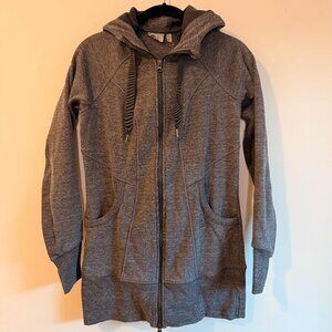Athleta Dark Heather Gray Zip-Up Hoodie, Size Small